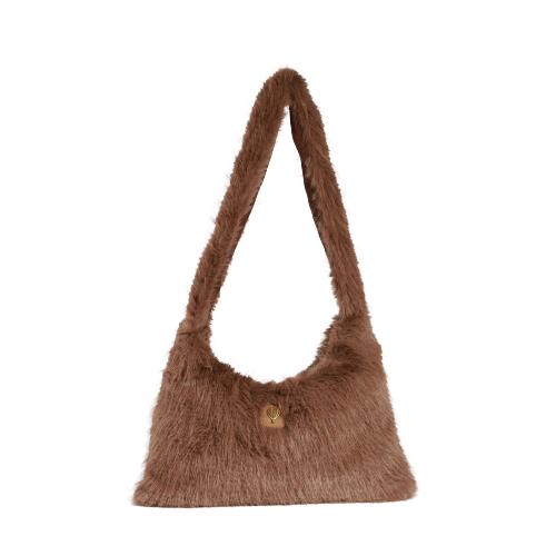 sac porté travers tendance fausse fourrure - BIGYETI Taupe