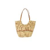 Sac porté épaule iconique forme décolté tresses fantaisies - KOLANA  Ecru / Kaki