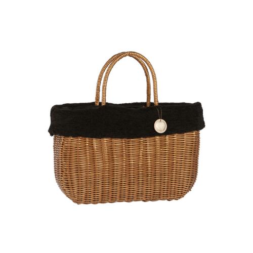 Panier Plastique doré fausse fourrure et médaille - MOSCOUBIJOUX Noir Large