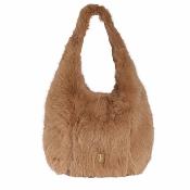 Grand sac effet fourrure tendance - PELLI Beige