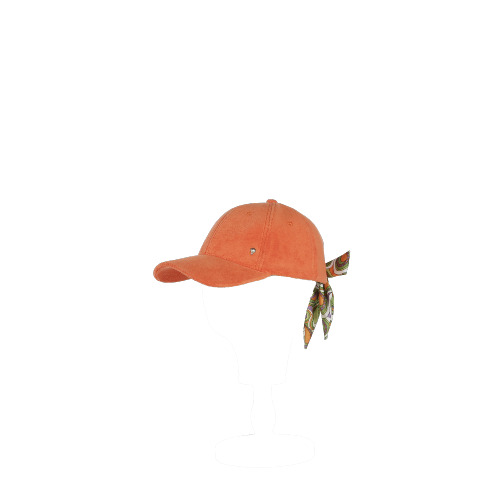 TRENDY PATTY ORANGE TERRY BEACH CAP WITH FANCY LINING
