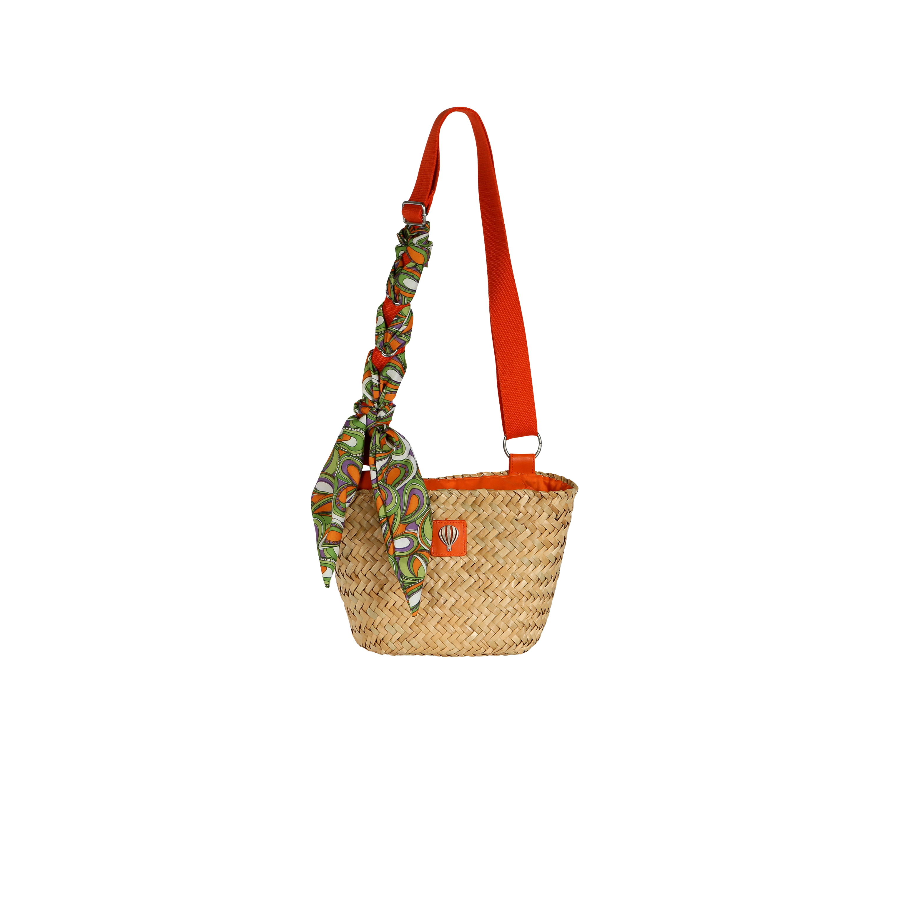 Petit panier tendance avec anse et foulard amovible - PANY Orange