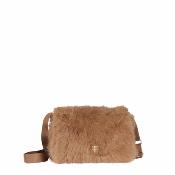 Porté travers à rabat effet fourrure tendance - FLAPELLI Café