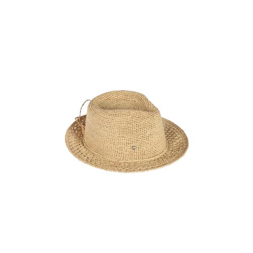 Salino en raphia crocheté avec bord point fantaisie - BORNANOA  Ecru