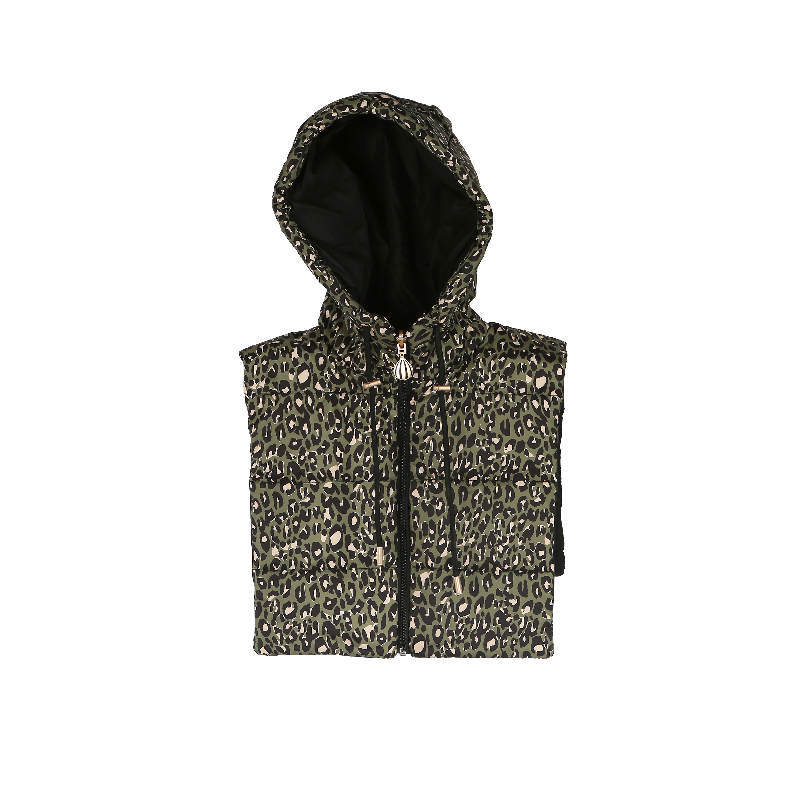 Plastron doudoune lopard tendance avec capuche - FAUVIDOUNE