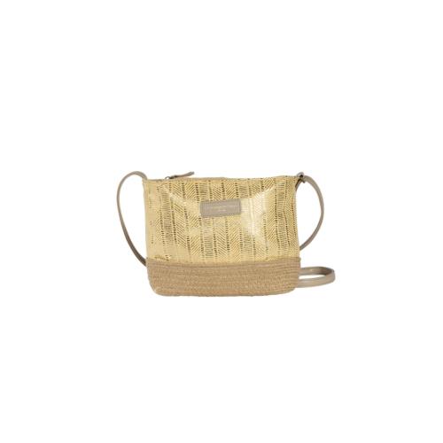 Sac porté travers tendance brillant motif ethnique - CARLTON Jaune lacté