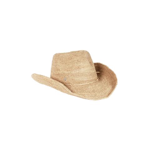 Chapeau en crochet raphia bords modulables esprit cowboy- Ranchoa Ecru