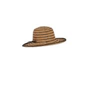Chapeau tendance ajustable en raphia rayé à bord long - CAPAYA Thé / Noir