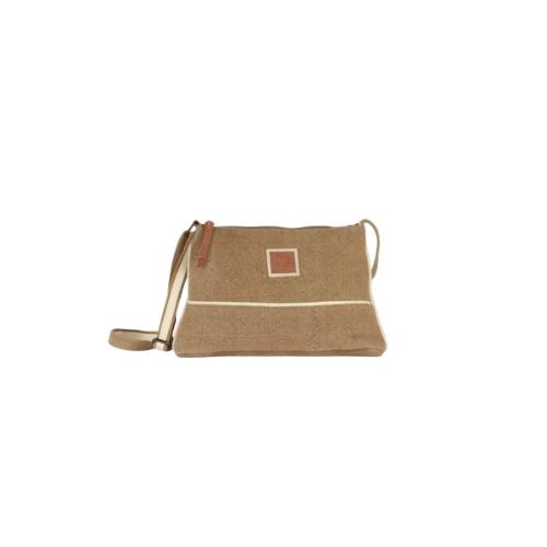 Sac porté travers tendance en jute esprit lin - JUBI Camel