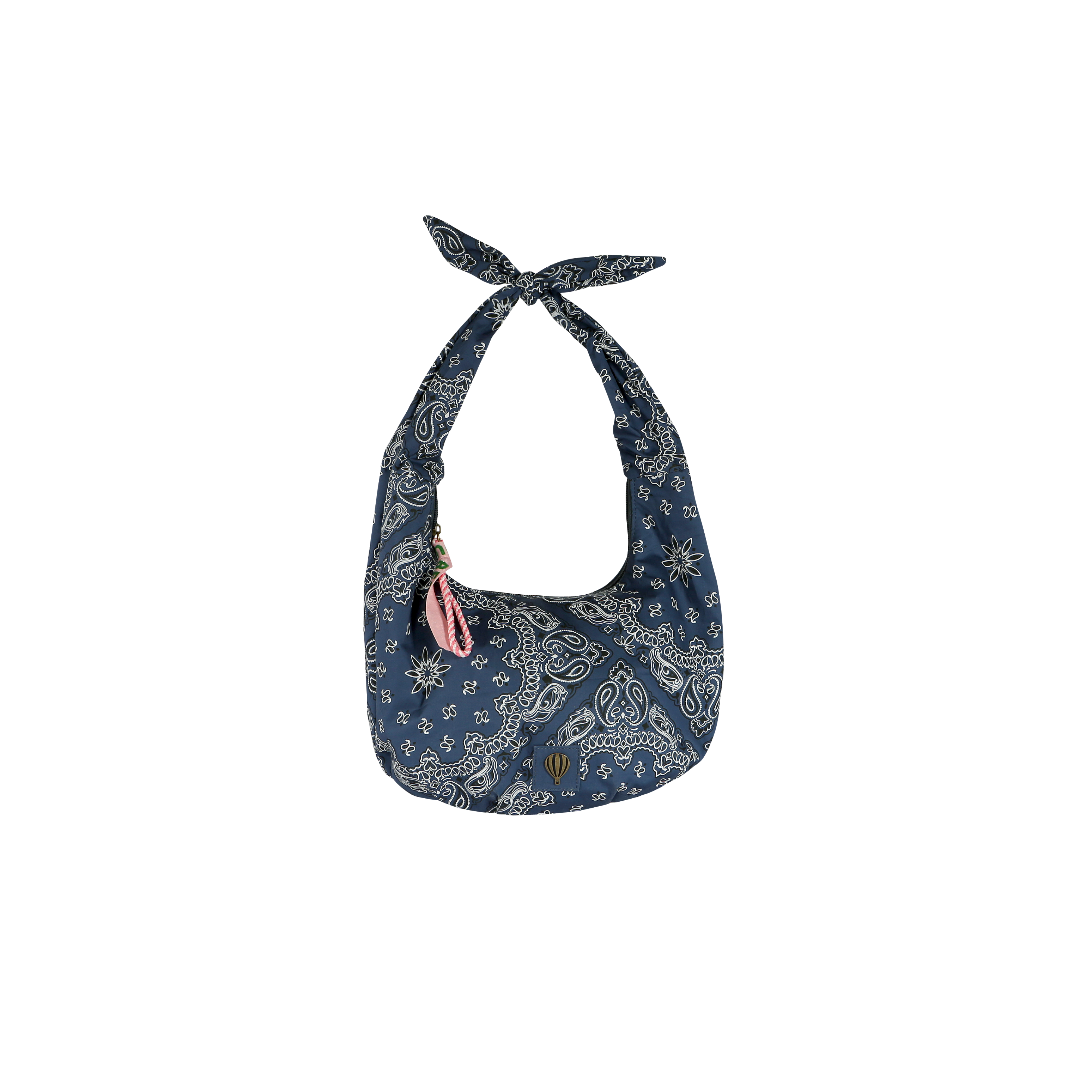 Demi lune porté épaule anse ajustable motif bandana - LUDANA  Marine