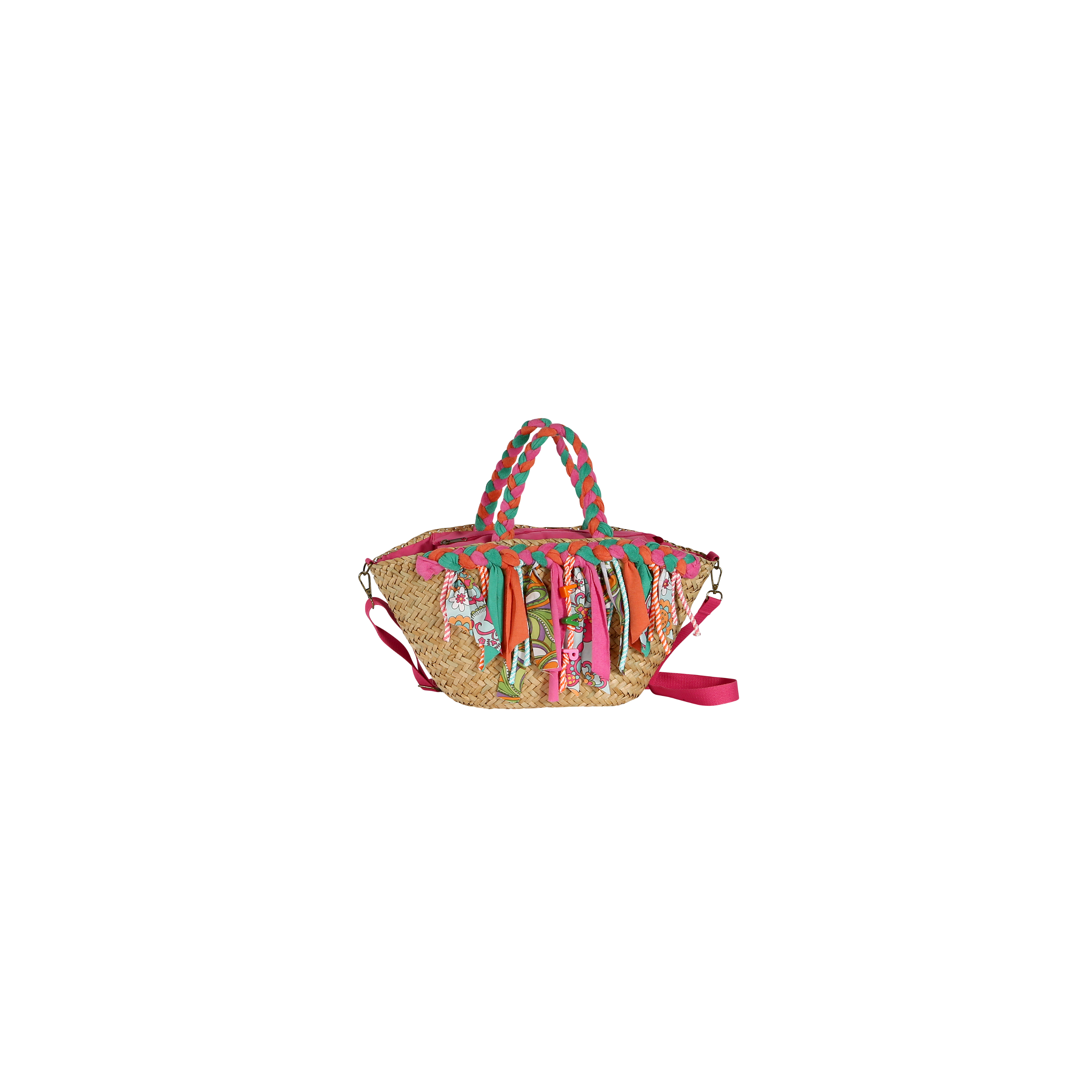 Panier tendance avec anses et franges fantaisie - PINATA Multico