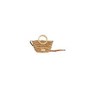 Petit sac en crochet raphia bicolore anse amovible - CHIQUITOA Ecru