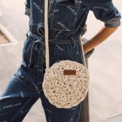 Sac porté travers en corde colorée - CORDY Noir