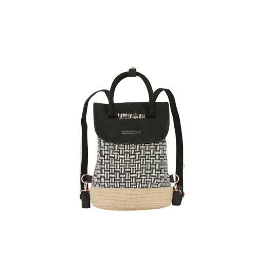 Sac à dos tendance damier transformable porté main - DAMIKADO Noir