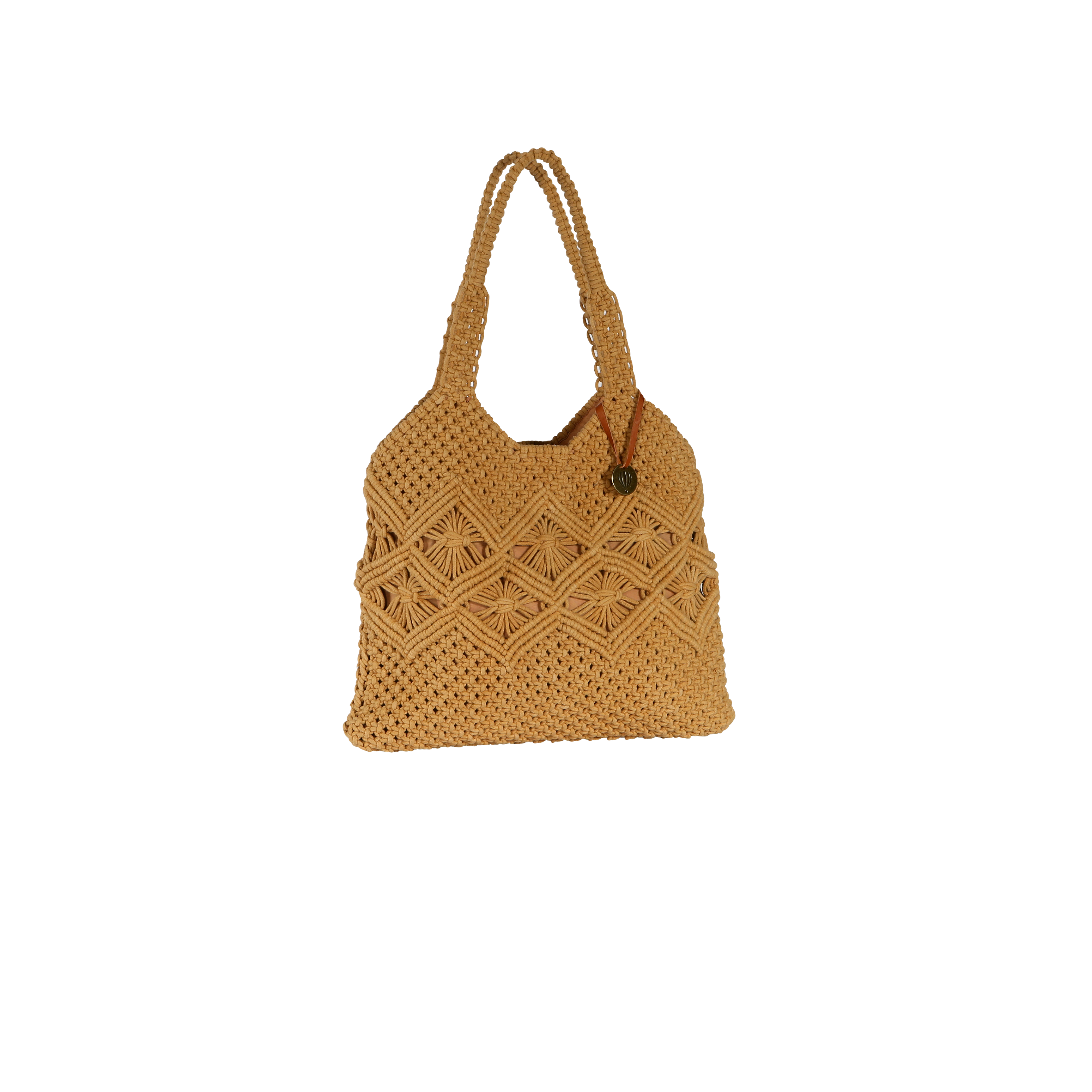 Sac à main porté épaule en corde macramé fait main - DEVOTA Beige
