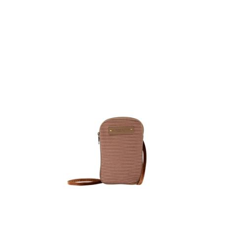 Sac téléphone tendance rayé - CARLI Rose poudré