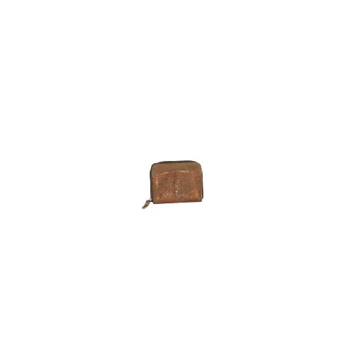Portefeuille avec porte carte cuir velours irisé - LUXI Kaki