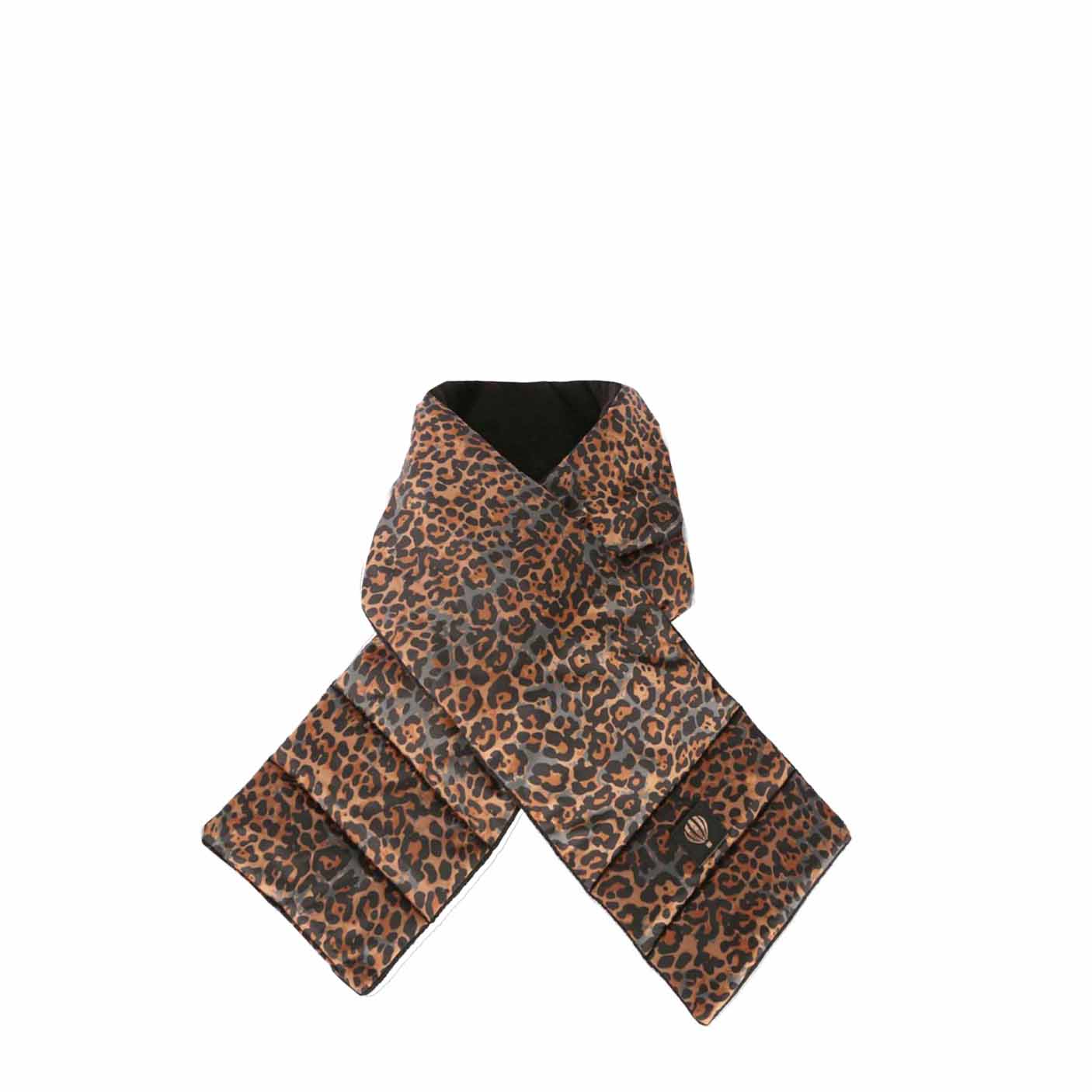 Echarpe tendance léopard doublé polaire - FAUVE Camel