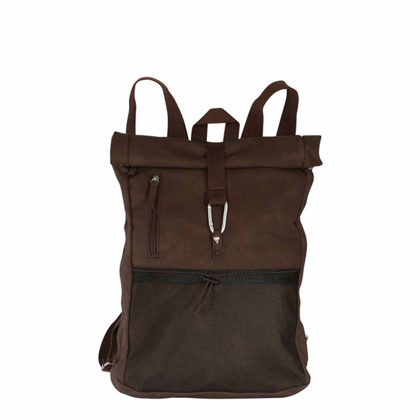 Sac à dos homme tendance effet caoutchouc - CONQUISTADOR Moka