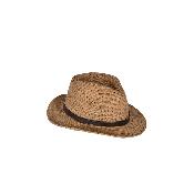 Chapeau en crochet bande en cuir choco bord court - BORSINOA The