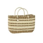 Panier Scoubidou bicolore glamour à rayures - LUXIDOU Jaune lacté Medium