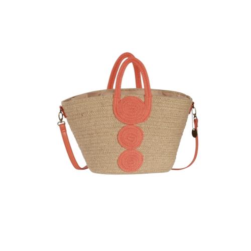 Panier coloré en jute tendance avec anse amovible - MARGOT Orange