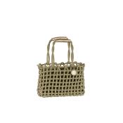 Sac cabas irisé tendance en corde avec pochon amovible  - CABALUX Sauge