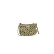 Sac porté travers tendance en corde tricoté irisée - MINUX Sauge