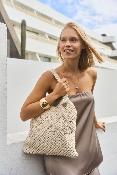 Sac à main porté épaule en corde macramé fait main - DEVOTA Beige