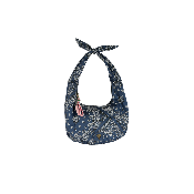 Demi lune porté épaule anse ajustable motif bandana - LUDANA  Marine