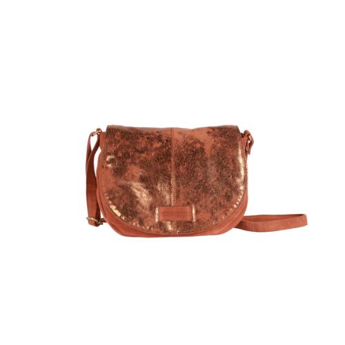 Besace ronde porté travers cuir irisé - LUMINO caramel