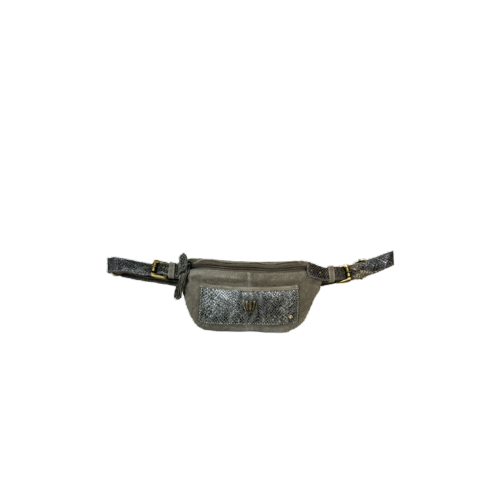 Banane tendance en cuir poche effet serpent irisé - REPTILANE  Gris