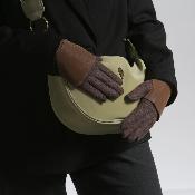 Gants tendance bimatiere effet caoutchouc - MANITCHOU Beige