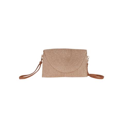 Pochette porté travers ou main tendance brillant 2 anses amovibles au choix - BRILLETTE Golden Rose